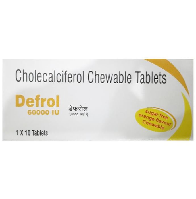 Defrol 60000IU Cholecalciferol Chewable Tablet Orange Sugar Free