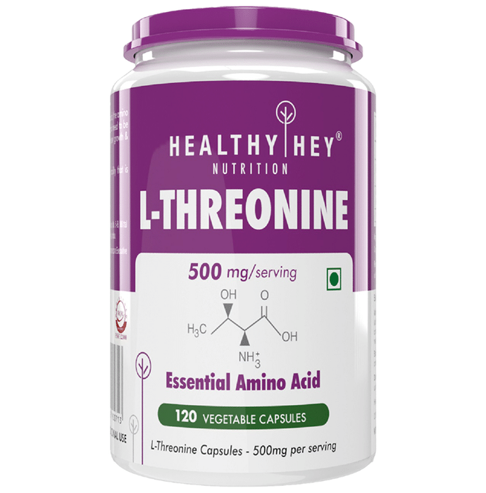 HealthyHey Nutrition L-Threonine 500mg Vegetable Capsule