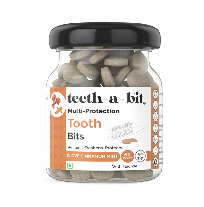 Teeth-A-Bit Multi-Protection Tooth Bits with Fluoride (Ages 13+ Yrs) Clove Cinnamon Mint