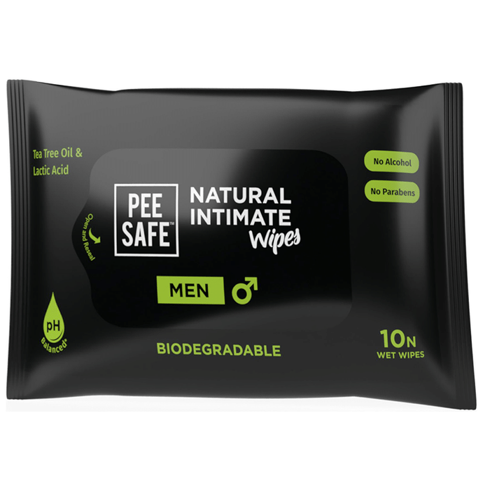 Pee Safe Natural Biodegradable Intimate Wipes for Men