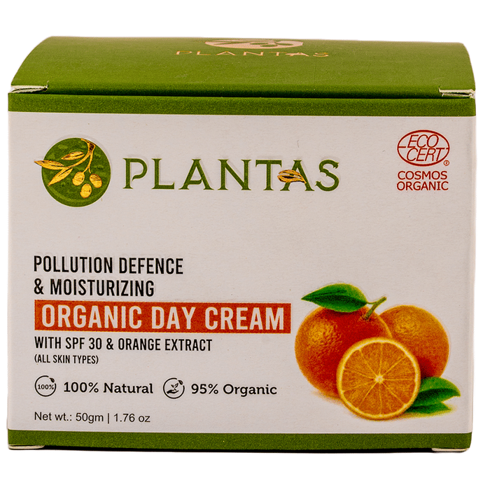 Plantas Pollution Defence & Moisturizing Organic Day Cream with SPF 30 & Orange Extract