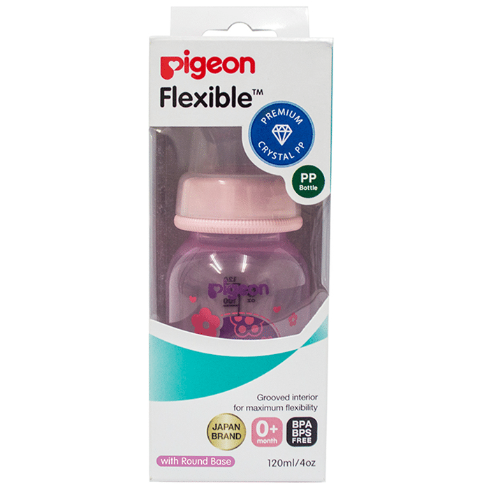 Pigeon Peristaltic Clear Nursing Bottle Rpp for Girl Pink