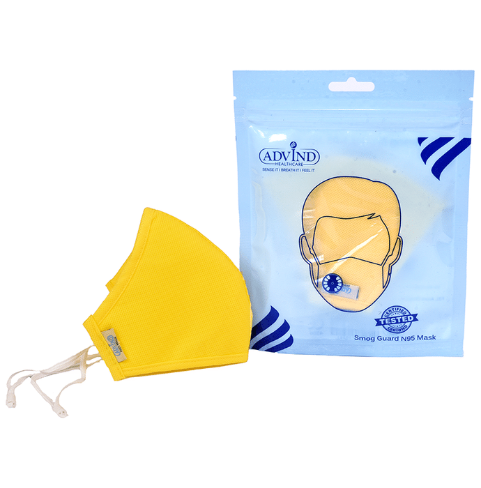 Advind Healthcare Smog Guard N95 Kids Mask without Valve XS 3-5 Years Yellow