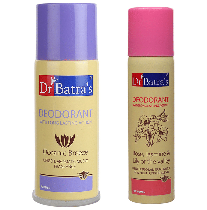 Dr Batra's Combo Pack of Deodorant for Men and Deodorant for Women (150ml Each)