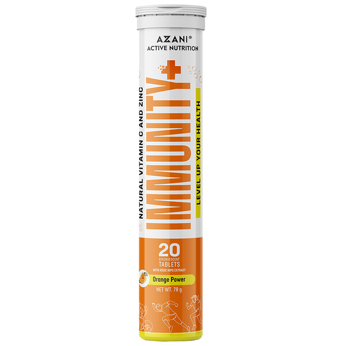 Azani Active Nutrition Natural Vitamin C and Zinc Immunity+ Effervescent Tablet (20 Each) Orange