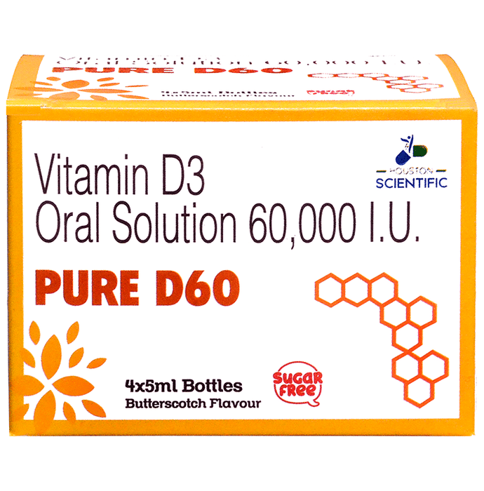 Pure D60 Oral Solution (5ml Each) Butterscotch Sugar Free