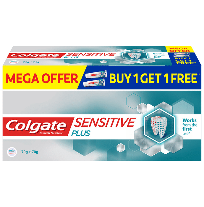 Colgate Sensitive Plus Toothpaste (70gm Each) Mega Offer Buy 1 Get 1 Free