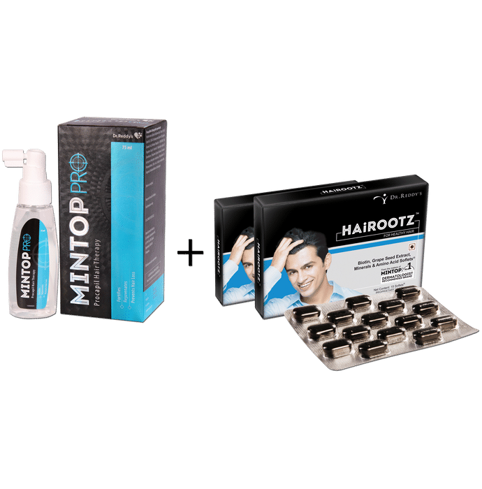 Dr. Reddy's Combo Pack of Mintop Pro Lotion 75ml and 15 Hairootz Soflets