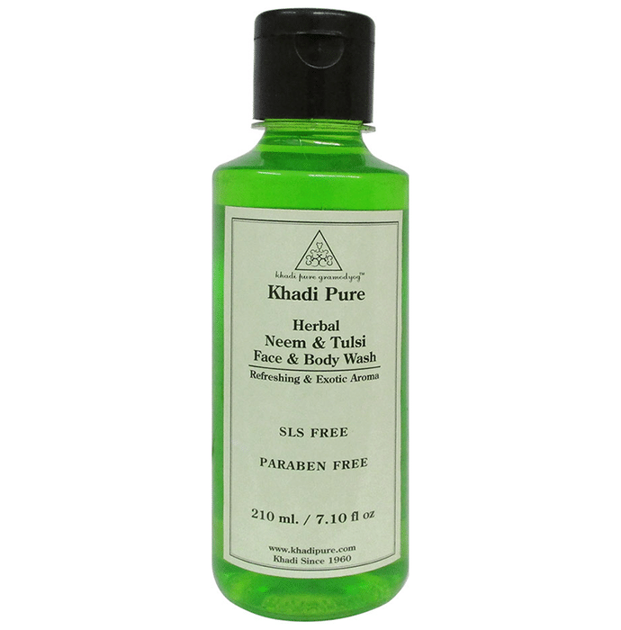 Khadi Pure Herbal Neem & Tulsi Face and Body Wash SLS-Paraben Free