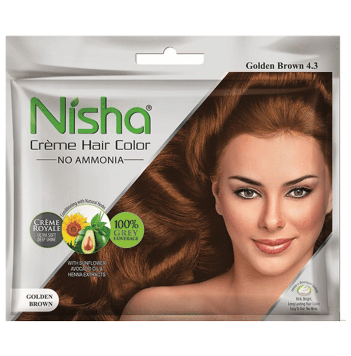Nisha Creme Hair Color Golden Brown