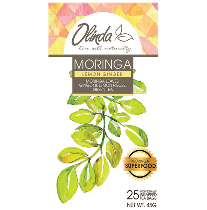 Olinda Moringa Green Tea (1.8gm Each) Lemon Ginger