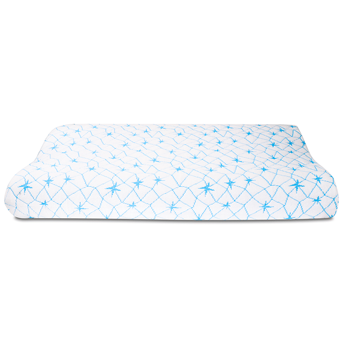 Sleepsia Premium Quality Thick Contour Gel Infused Pillow Large Blue Star Fabric