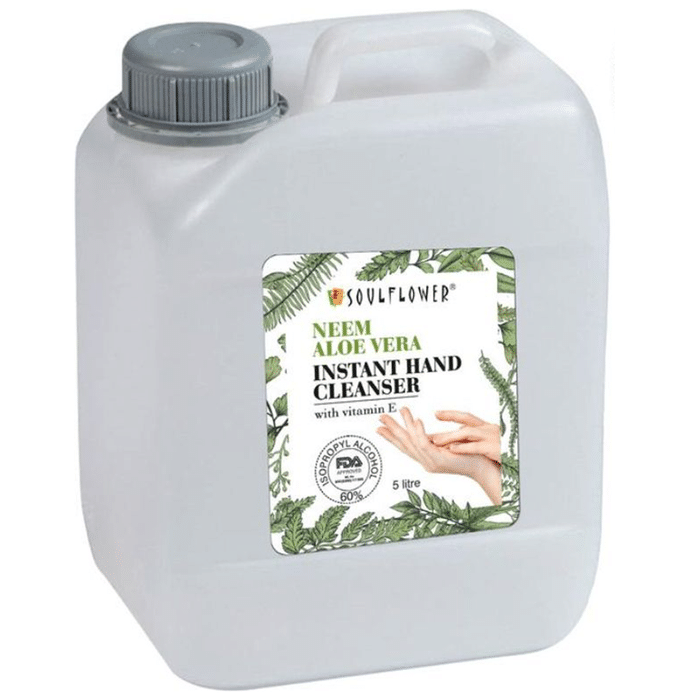 Soulflower Neem Aloe Vera Instant Hand Cleanser Sanitizer with Vitamin E