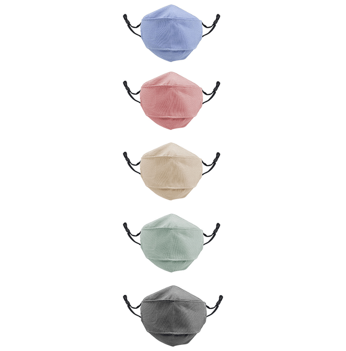 Kawach Washable and Reusable Face Mask with Adjustable Ear Loop Small Multicolor