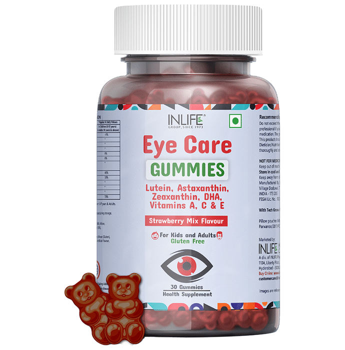 Inlife Eye Care Gummies Strawberry Mix Gluten Free