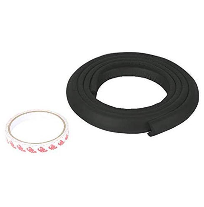Safe-O-Kid Unique High Density L-Shaped 2mtr Long Guard Strip Black 1 Edge