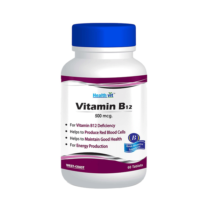 HealthVit Vitamin B12 500mcg Tablet