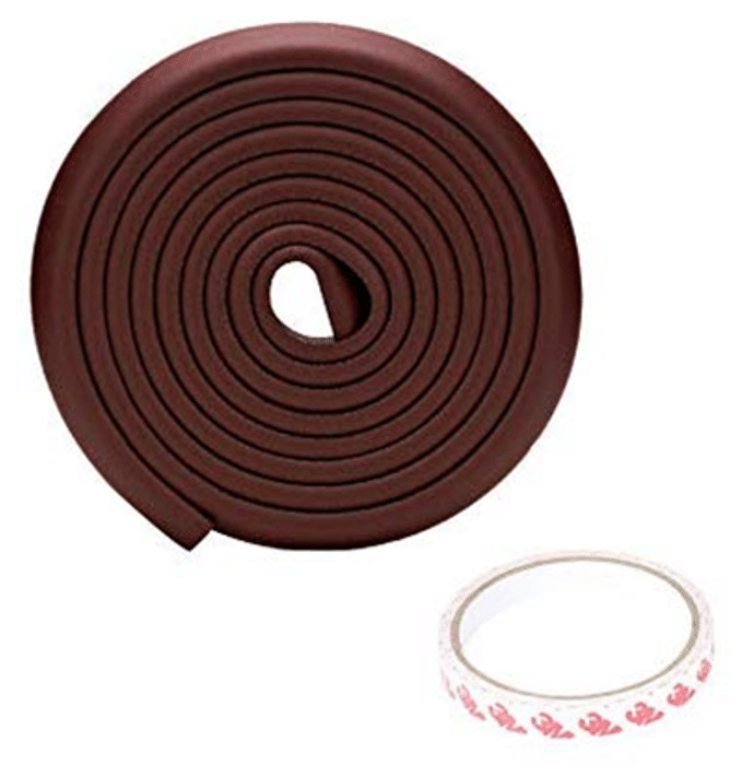 Safe-O-Kid Unique High Density L-Shaped 5mtr Long 2 Edge Guard Strip with 8 Corners Brown