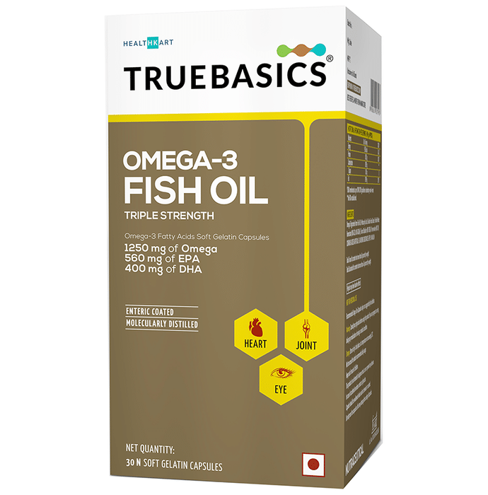 TrueBasics Omega 3 Fish Oil Triple Strength Soft Gelatin Capsule
