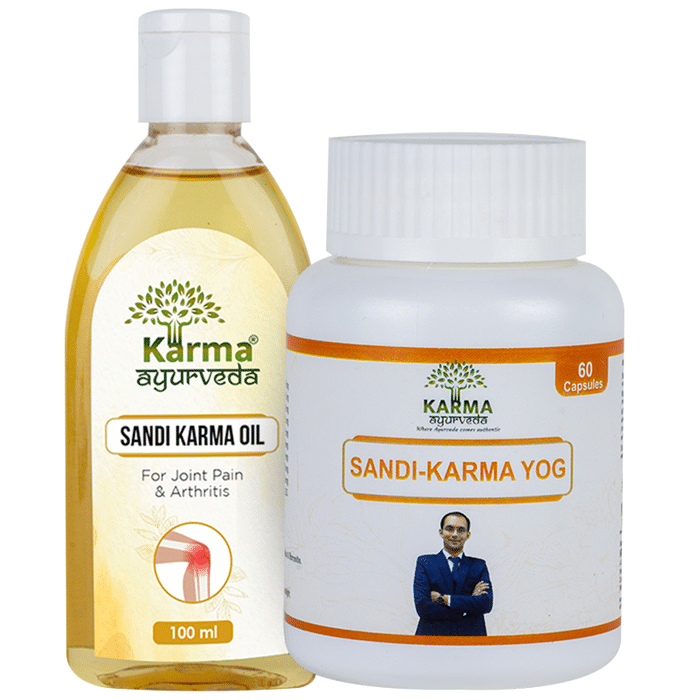 Karma Ayurveda Combo Pack of Sandi Karma Oil 100ml & Sandi-Karma Yog 60 Capsule