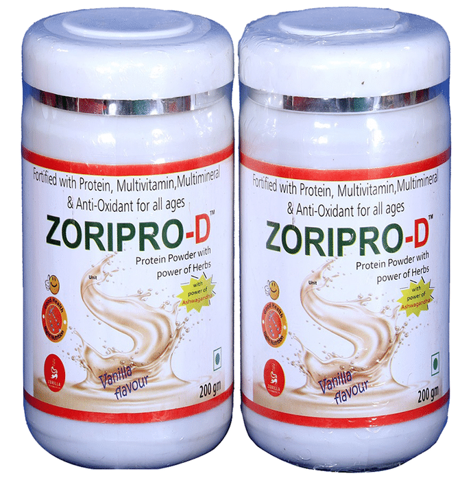 Zoripro-D Protein Powder with Power of Herbs (200gm Each) Vanilla