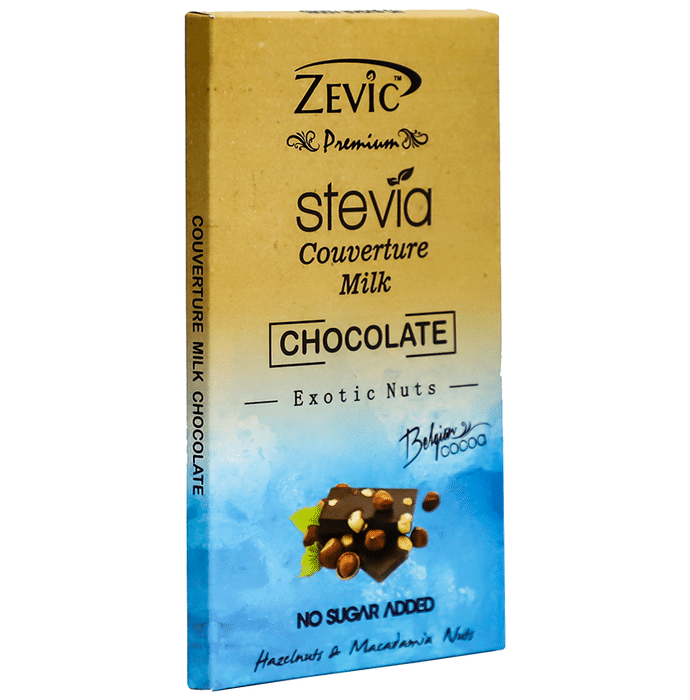 Zevic Milk Couverture Chocolate with Stevia- Macadamia & Hazelnut