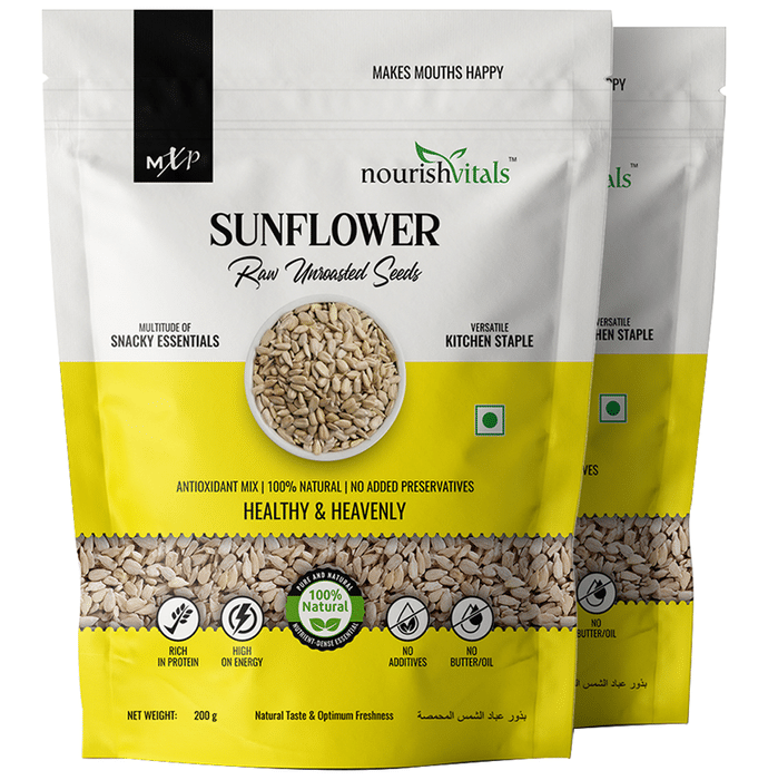 NourishVitals Raw Unroasted Sunflower Seed (200gm Each)