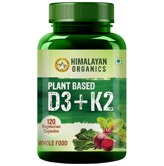 Himalayan Organics Plant Based D3 + K2 Vegetarian Capsule