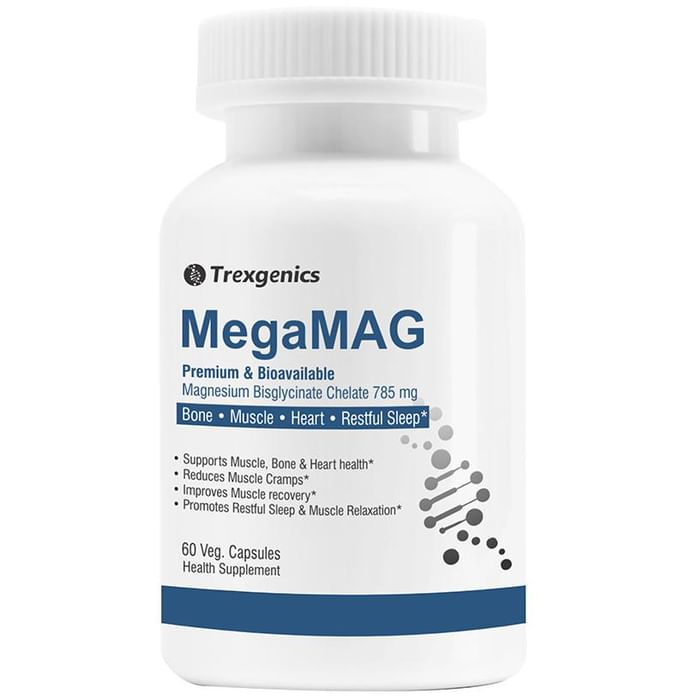 Trexgenics MegaMag Magnesium Bis-Glycinate Veg Capsule