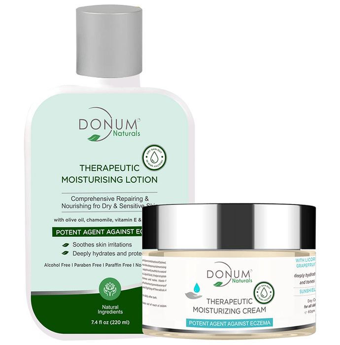 Donum Naturals Combo Pack of Therapeutic Moisturising Lotion and Therapeutic Moisturizing Cream