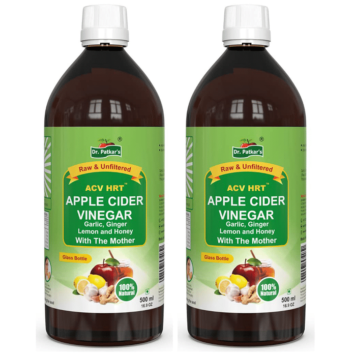 Dr. Patkar's Apple Cider Vinegar Garlic, Ginger, Lemon and Honey with the Mother (500ml Each)