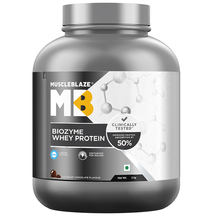 MuscleBlaze Ice Cream Chocolate Biozyme Whey Protein