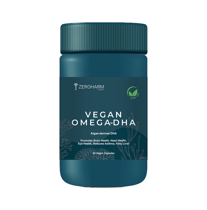 Zeroharm Sciences Vegan Omega-DHA Algae Based Vegan Capsule for Brain, Heart, Joint and Muscle Support