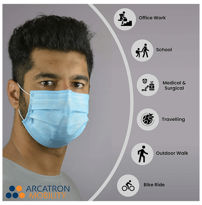 Arcatron Mobility Universal Disposable 3 Ply Face Mask with Meltblown Filter (50 Each)