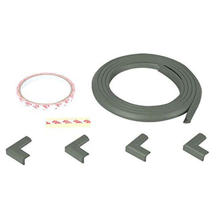 Safe-O-Kid Unique High Density L-Shaped 2mtr Long Mini 1 Edge Guard with 4 Corner Cushions Grey