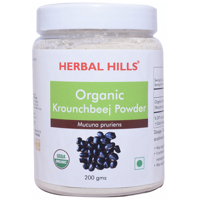 Herbal Hills Organic Krounchbeej Mucuna Pruriens Powder