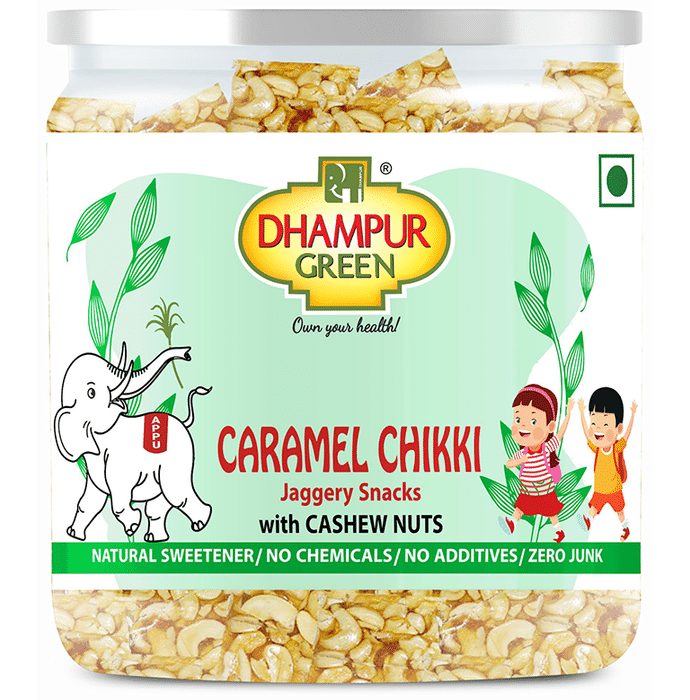 Dhampur Green Caramel Cashew Nuts Brittles Kaju Chikki