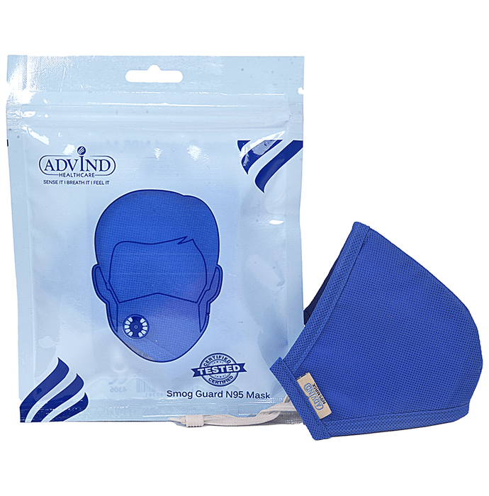 Advind Healthcare Smog Guard N95 Kids Mask without Valve Small 6-10 Years Blue