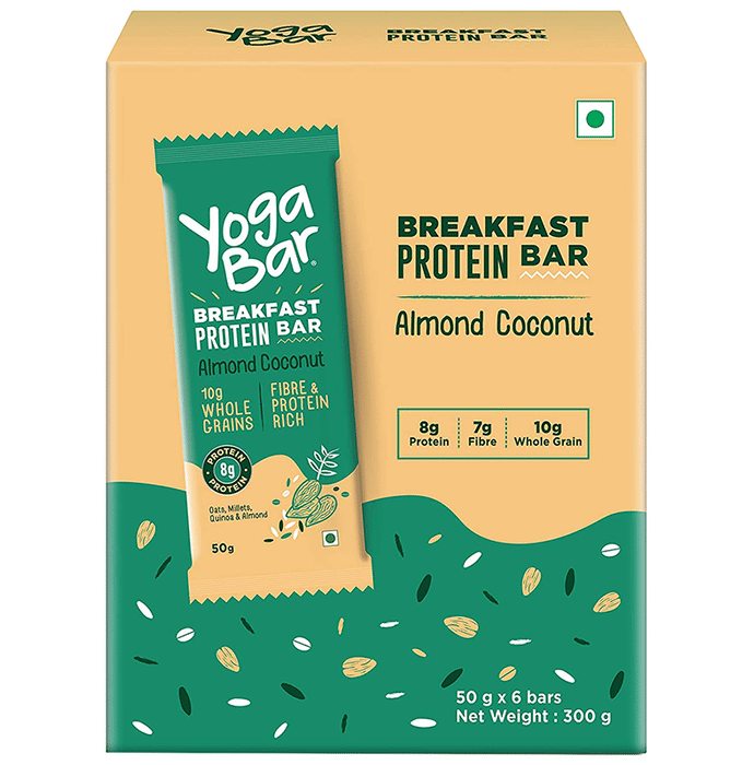 Yoga Bar Breakfast Protein Bar 50gm Each Almond Coconut