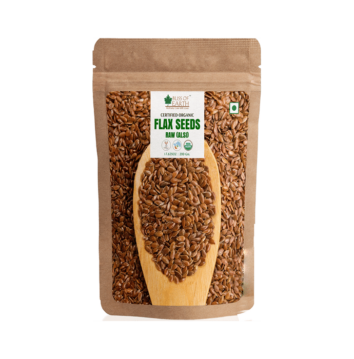 Bliss of Earth Certified Organic Flax Seeds Raw (Alsi)