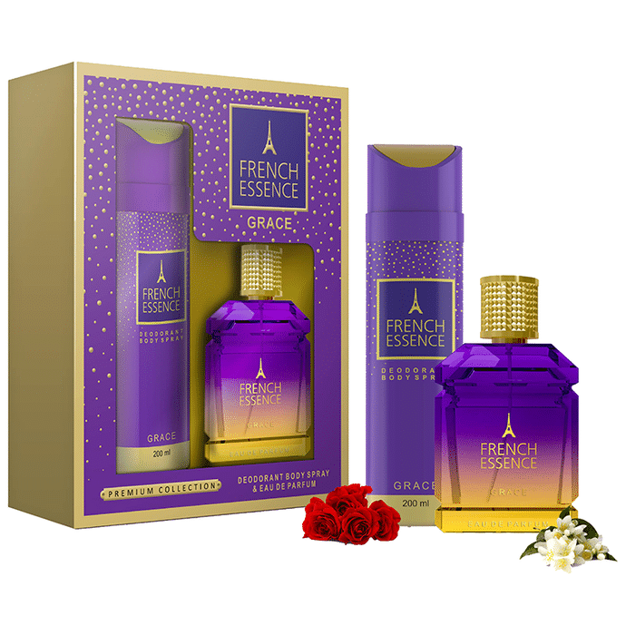 French Essence Bloom Deodorant Body Spray 200ml & Perfume 60ml Gift Set for Women