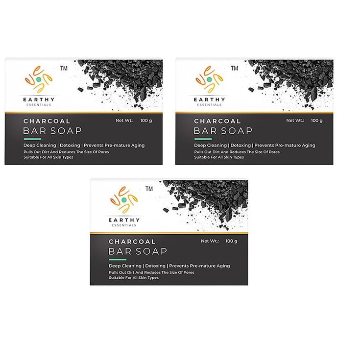 Earthy Essentials Charcoal Bar Soap (100gm Each)