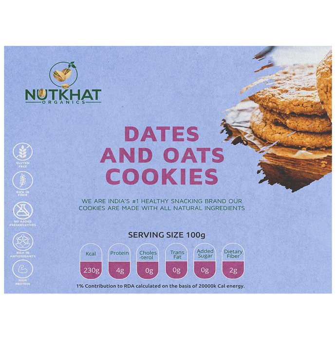 Nutkhat Organics Dates and Oats Cookie