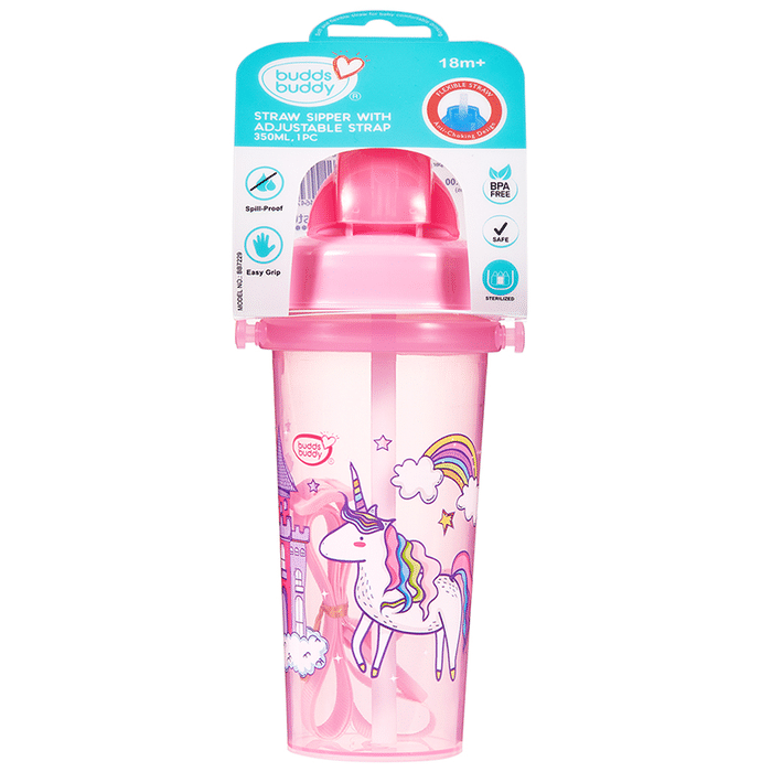 Buddsbuddy BB7229 Straw Sipper with Adjustable Strap 18m+ Pink