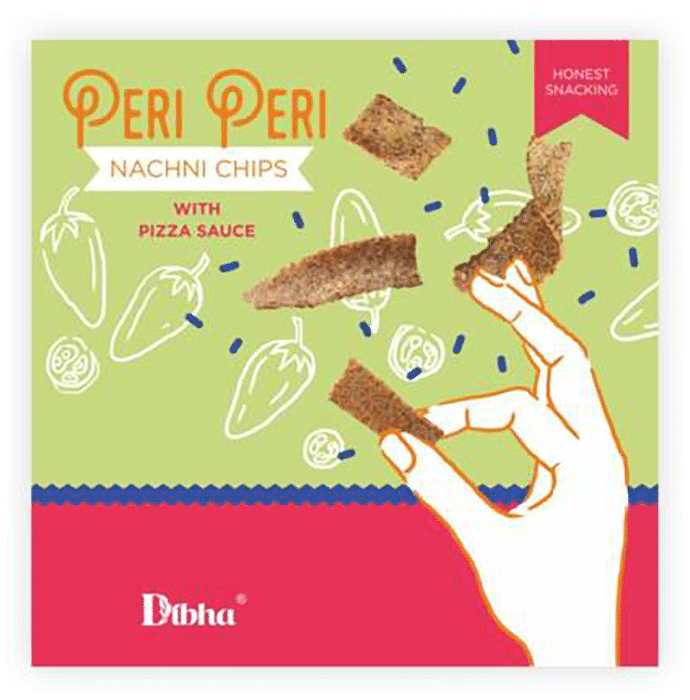 Dibha Peri Peri Nachni Chips with Pizza Sauce