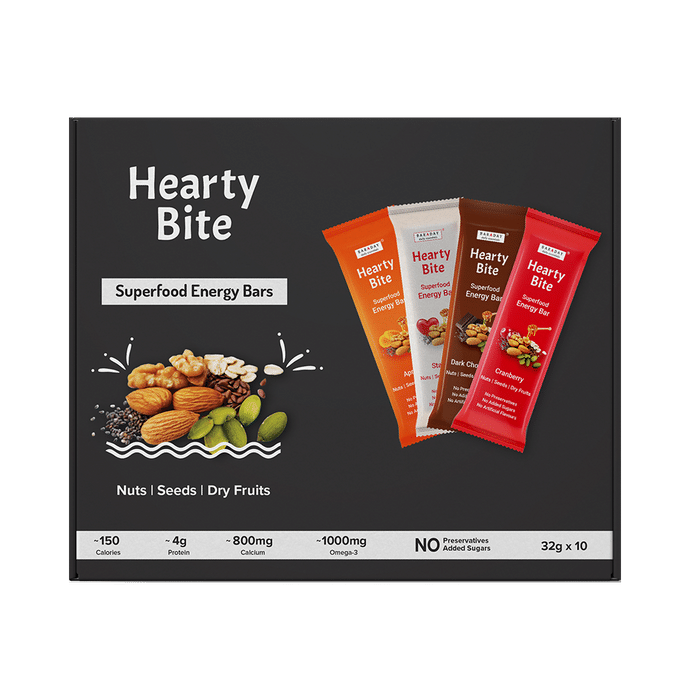 Hearty Bite Superfood Energy Bar (32gm Each) Assorted