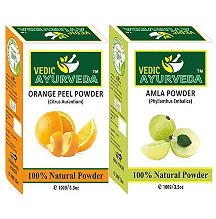 Vedic Ayurveda Combo Pack of Orange Peel Powder & Amla Powder (100gm Each)