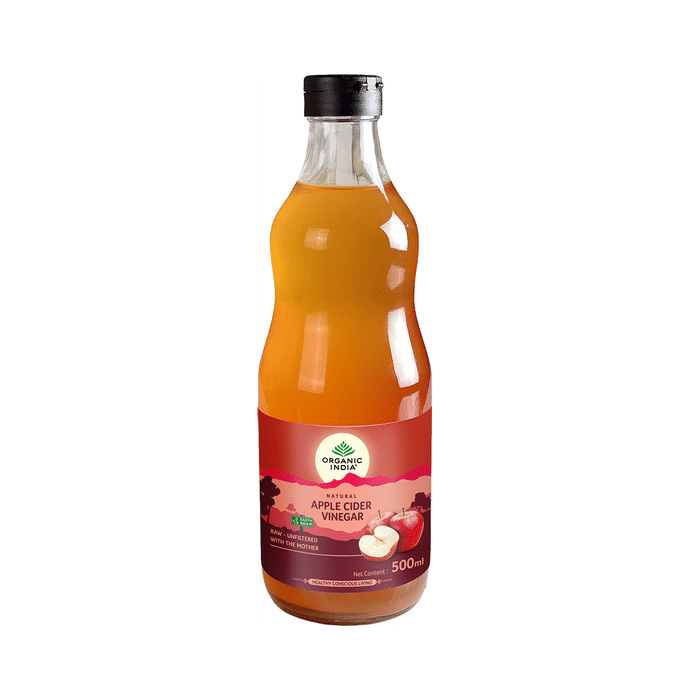 Organic India Natural Apple Cider Vinegar with The Mother, Raw-Unfiltered