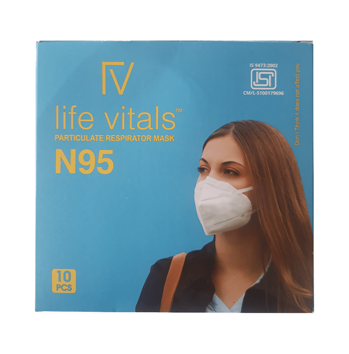 Life Vitals N95 Earloop Particulate Respirator Mask Free Size Grey