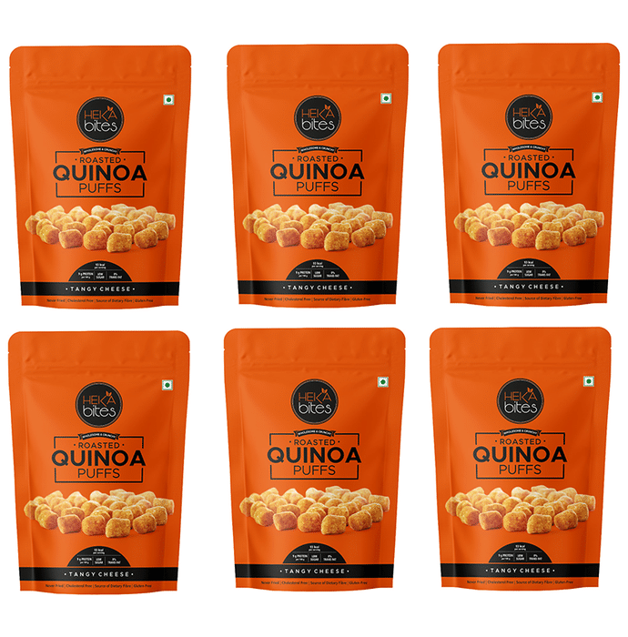 Heka Bites Roasted Quinoa Puffs (35gm Each) Tangy Cheese